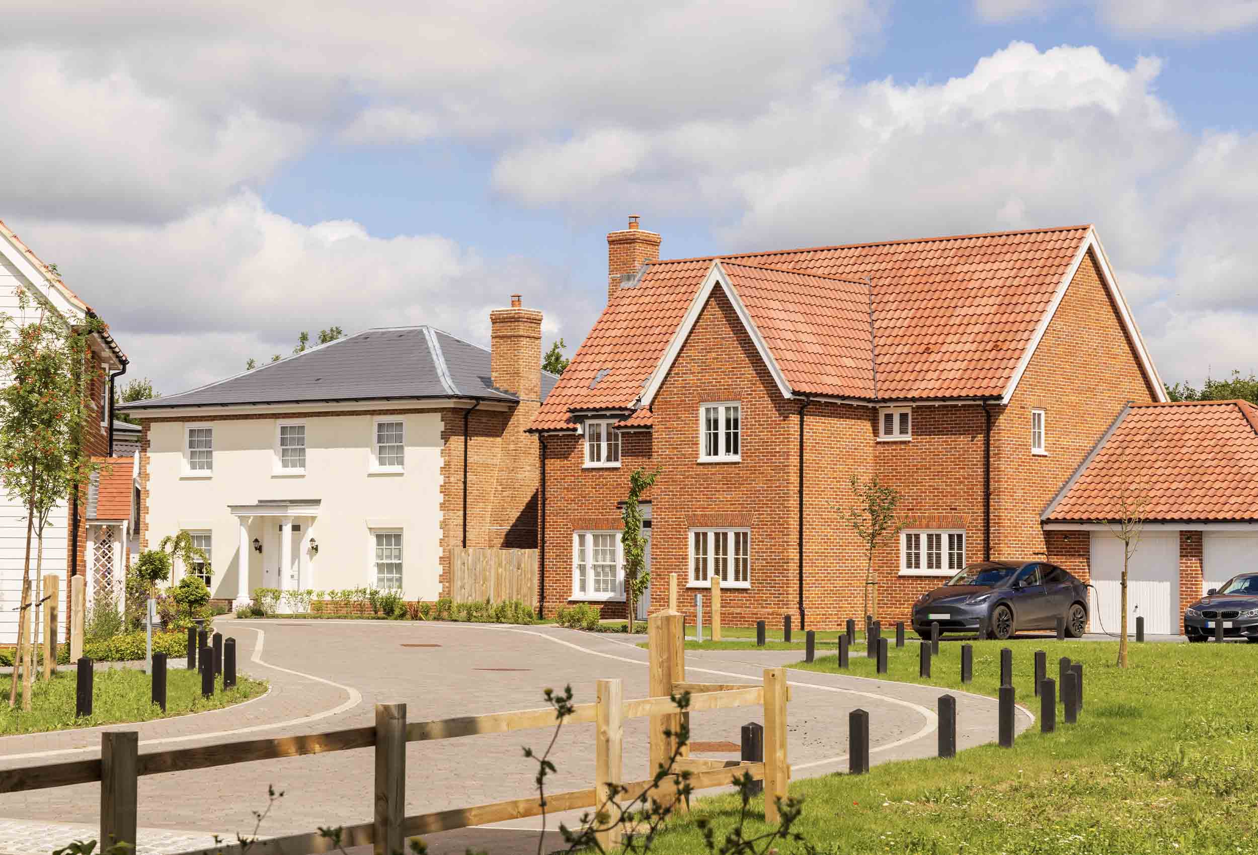 A new build estate with modern new houses